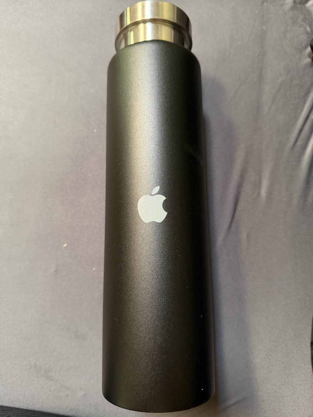 Apple Space Gray Water Bottle with Silver Logo